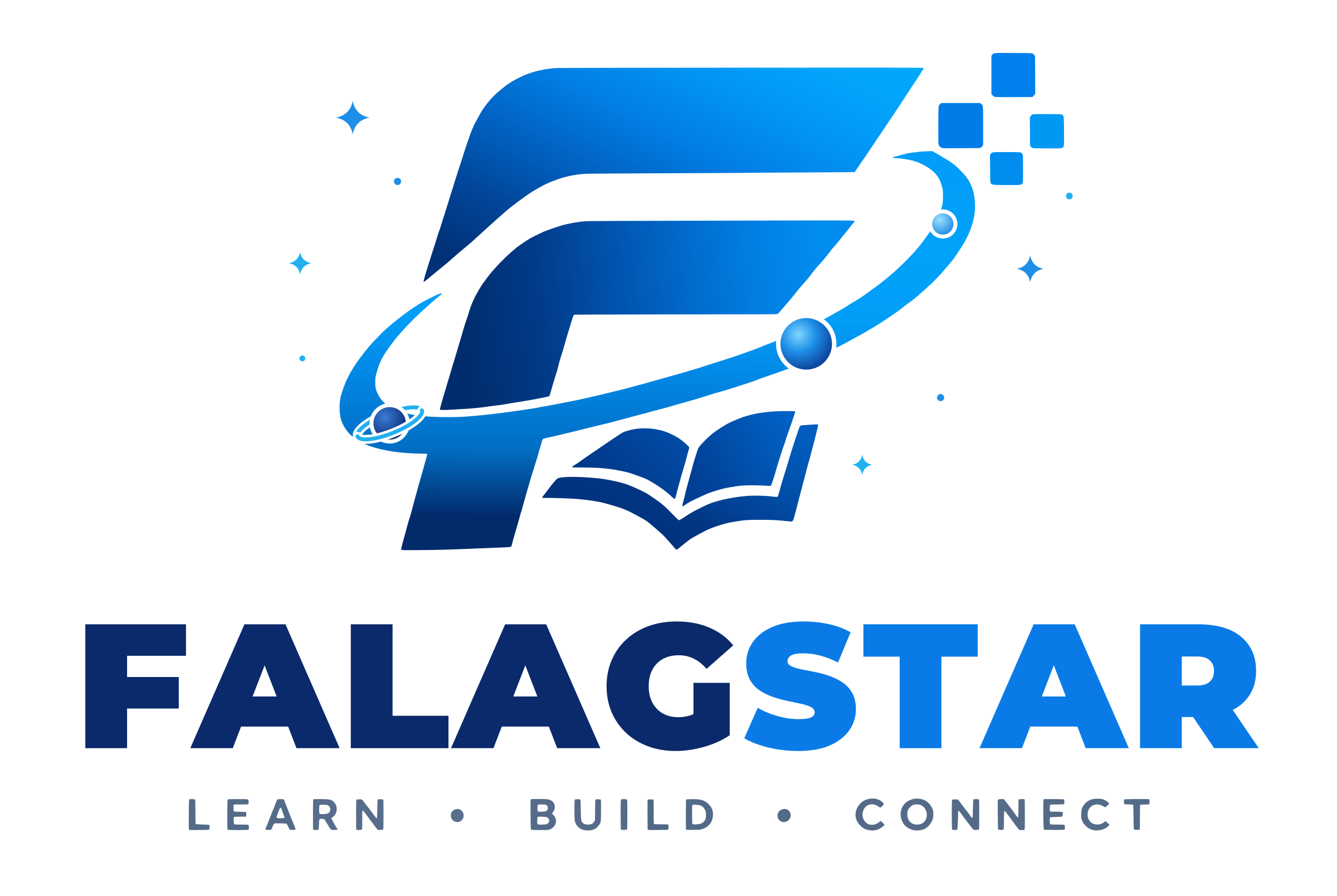 Falagstar logo with the Learn, Build, Connect motto